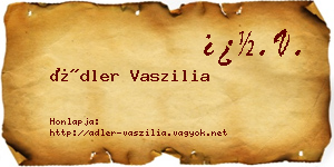 Ádler Vaszilia névjegykártya